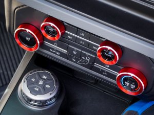 Ford Bronco Central Control Button Cover Set - Billet 4 Piece Console Set - Anodized Red